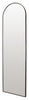 Select Mirrors Oslo Tall Arched Thin Metal Frame Wall Mirror - 40 x 140cm Black