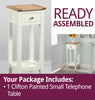 Small Console Table, Off White Painted Telephone Table with Drawer, Plant Stand