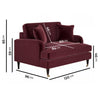 Burgundy Velvet Love Seat - Payton SOF219