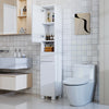 White Slimline Bathroom Tallboy Free Standing Cabinet Tall Storage Zqntiypk