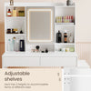 Dressing Table With 6 Drawers LED Mirror Set Makeup Desk Vanity Table Nbuzmzkixd