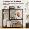 Behind Sofa Couch Table with Drawer and 4-Tier Display Shelf