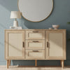 Wooden Living Room Kitchen Sideboard Cupboard 3 Drawers 2 Doors Storage Cabinet