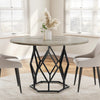 120cm Round Dining Table for 4-6,Kitchen Table with Sturdy Metal Pedestal Base