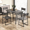 Sturdy Metal Frame Dining Set for 4 with Storage Rack
