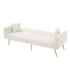 Fabric Sofa Bed Love Seat Sofa Settee Couch with Metal Legs & Cushions White