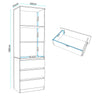 3 Tier Bookcase with Shelving Drawers for Storage Bookshelf Living Room Office