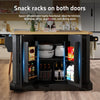 Mobile Kitchen Island Cart w/ Drawers, Adjustable Worktop, Storage Cabinet Black