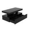 Coffee Table with LED High Gloss Black Coffee Table Centre 2 Drawers Rectangular