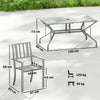 7 Pieces Garden Dining Set with Stackable Chairs with Umbrella Hole