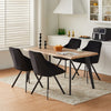 2Pcs Black Dining Chairs Velvet Padded Seat Dining Room Chair Modern High Back
