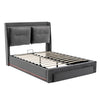 Ottoman Storage Gas Lift Bed Frame Upholstered Bed with LED 5 ft King Size Bed