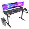 Oversized Large Gaming Desk Metal Frame Computer Table with Cable Tray Hook Hold