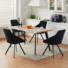 2Pcs Black Dining Chairs Velvet Padded Seat Dining Room Chair Modern High Back