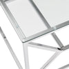 Balnain Clear Glass Coffee Table With Chrome Frame
