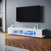 135 160 180cm High Gloss White TV Stand Cabinet Storage Shelves with LED Lights