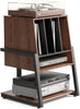 Design Record Player Stand 4-Tier Wooden Shelves Turntable Stand Store up to 120