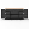 Sideboard Kitchen Cabinet with Drawer, Shelf Doors & Adjustable Shelves, Black