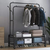 Metal Clothes Rail Rolling Garment 2 Shelf Heavy Duty Hanging Rack Display Stand