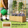 Wooden Raised Planter with Trellis, Raised Bed for Garden with Lattice and Drain