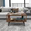 Industrial Coffee Table 2-Tier Wooden Center Table Small Side Table Living Room