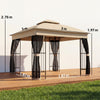 3 x 3 m Garden Gazebo with Shelves, UPF50+ Permanent Gazebo