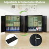 COSTWAY Metal Storage Cabinet Garage Tool Cabinet with 2 Lockable Doors-Black
