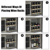 36" Tall Bar Rack Cabinet,Adjustable Shelves&Glass Cup Holder,for Kitchen