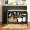 Sideboard, Storage Cabinet with 2 Doors and Adjustable Shelf, Black