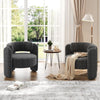 Oversized Barrel Accent Chair Modern Chenille Armchair for Living Room Home