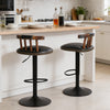 2PCS Metal Base & Gas Lift Faux Leather Kitchen Breakfast Bar Cafe Stools Swivel