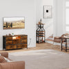 TV Stand with LED Light for 32-50" TVs, Media Console Table w/ 8 Drawers Bedroom