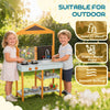 Wooden Mud Kitchen for Kids with Removable Sink, Cookware, Shelves