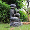 Garden Fountain Water Feature LED Lights Indoor Outdoor Polyresin Statues Decor