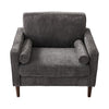 Modern Chenille Wingback Armchair Upholstered Accent Chair Single Sofa Wood Legs