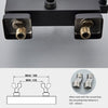 Exposed Shower Taps Mixer Valve Black Bathroom Square Twin Head Bar Shower Set