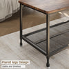 2-Tier Coffee Table End Table Living Room Center Table with Mesh Storage Shelf