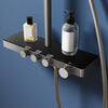 Square Thermostatic Shower Mixer Gunmetal Grey Rainfall Handset Knob Control