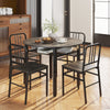 COSTWAY 5 Piece Dining Table Set Round Kitchen Table & 4 Chairs-Gray