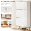Slim Shoe Storage Cabinet with 3 Flip Drawers for Hallway, White