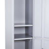 1.8m Locker Office Cabinet Storage Cold Rolled Steel w/ Storage Shelves Grey