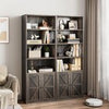 181cm Tall Bookshelf Free Standing Storage Shelf Unit with Storage Dark Oak