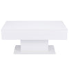 High Gloss Coffee Table with LED Light Rectangle Living Room Furniture White