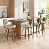 Swivel Bar Stools Set of 2, 66cm Upholstered Faux Leather Counter