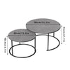Set 2 Nesting Coffee Tables Round Side Tables with Metal Frame Solid Marble Top