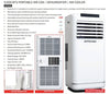 Air Con Unit 9,000 BTU Portable Air Conditioner, Dehumidifier & Air Cooler 3in1