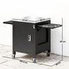 Outdoor Grill Cart with Stainless Steel Tabletop, BBQ Table with a Cabinet