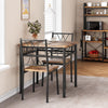 Brown 3 Pcs Dining Table Set for 2 with Cushioned Chair,Square Kitchen Table Set