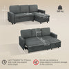 3 Seater Corner Sofa Bed w/ Storage Convertible Pull Out Sofa Bed