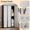 Metal Locker Storage Cabinet Cupboard 71" Tall Lockable Metal Locker with 2 Door